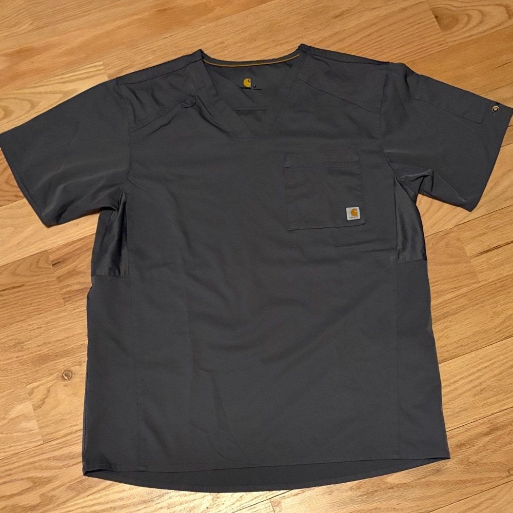 Carhartt Men's Dark Gray V-Neck Scrubs Shirt